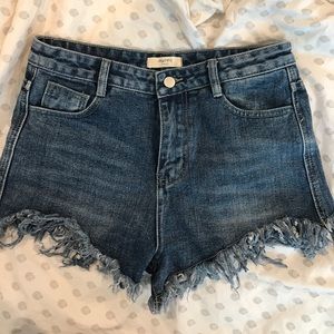 Distressed Denim Shorts